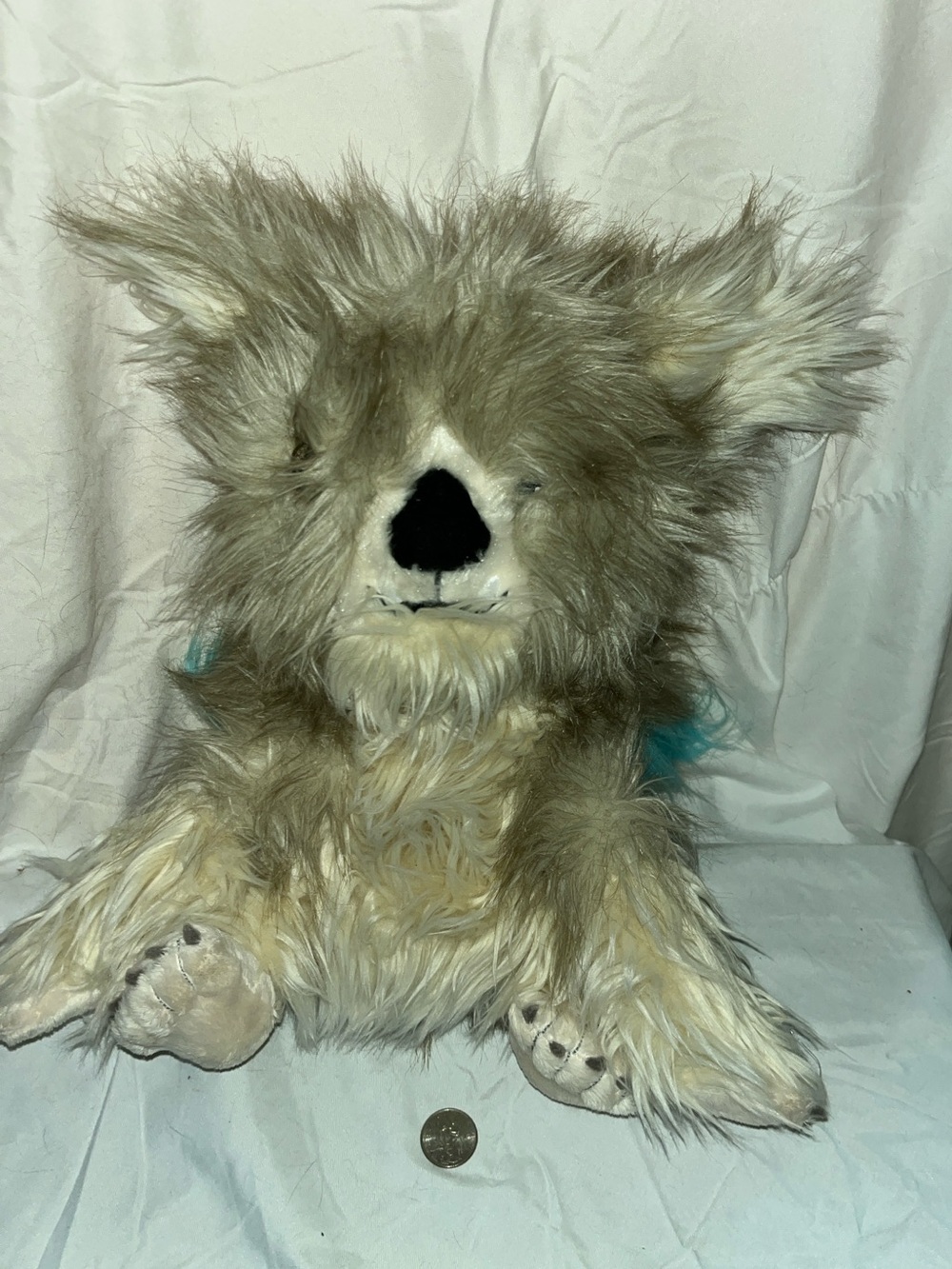Netflix Plush Bear in Gray and Cream Fur